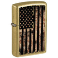 Zippo Lighter: American Flag in Camo - Street Brass 81815