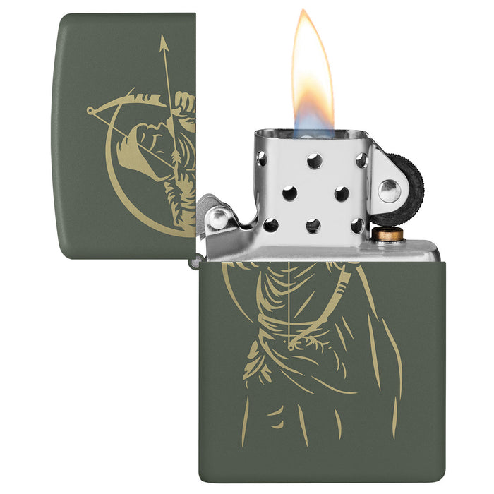 Zippo Lighter: Bow Hunter - Green Matte 46916