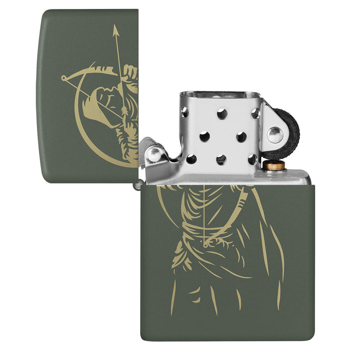 Zippo Lighter: Bow Hunter - Green Matte 46916