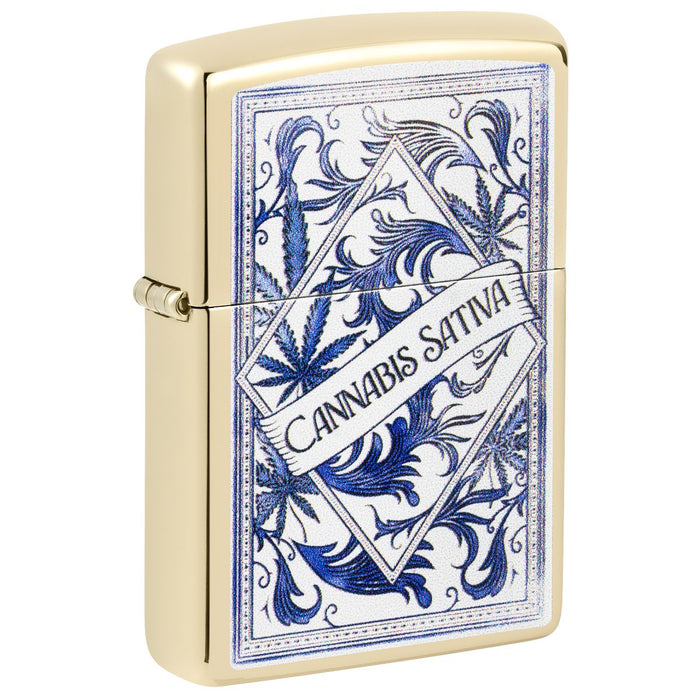 Zippo Lighter: Cannabis, Sativa Serenity Design - Champagne 47153