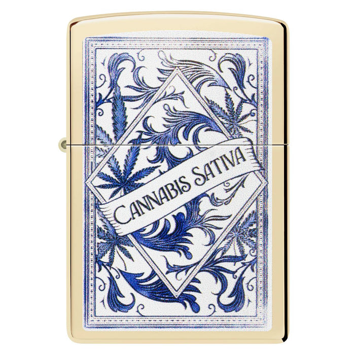 Zippo Lighter: Cannabis, Sativa Serenity Design - Champagne 47153