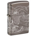 Zippo Lighter: Dragon and Tiger, Engraved 360 - Black Ice 81762