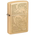 Zippo Lighter: Dragon, Engraved - High Polish Brass 81715