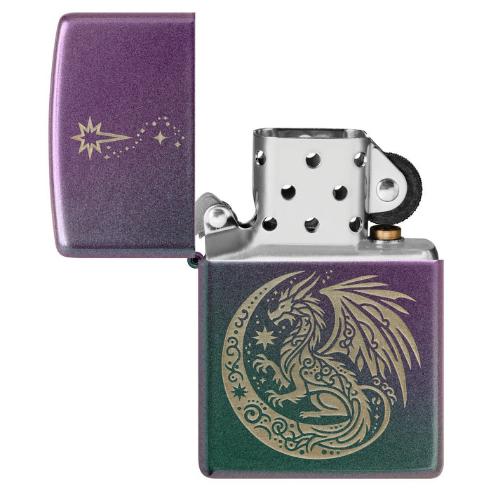Zippo Lighter: Dragon Fantasy Design, Engraved - Iridescent 47151