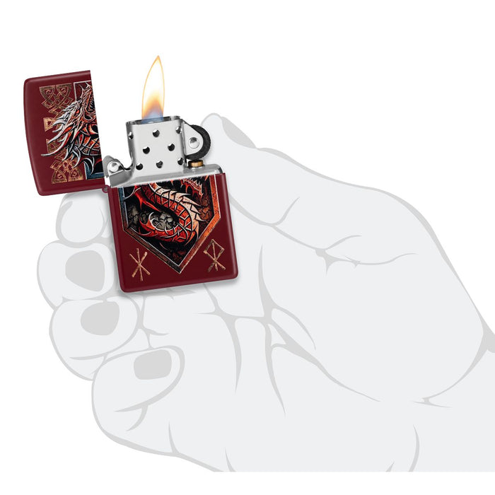 Zippo Lighter: Dragon Shield - Merlot 47136