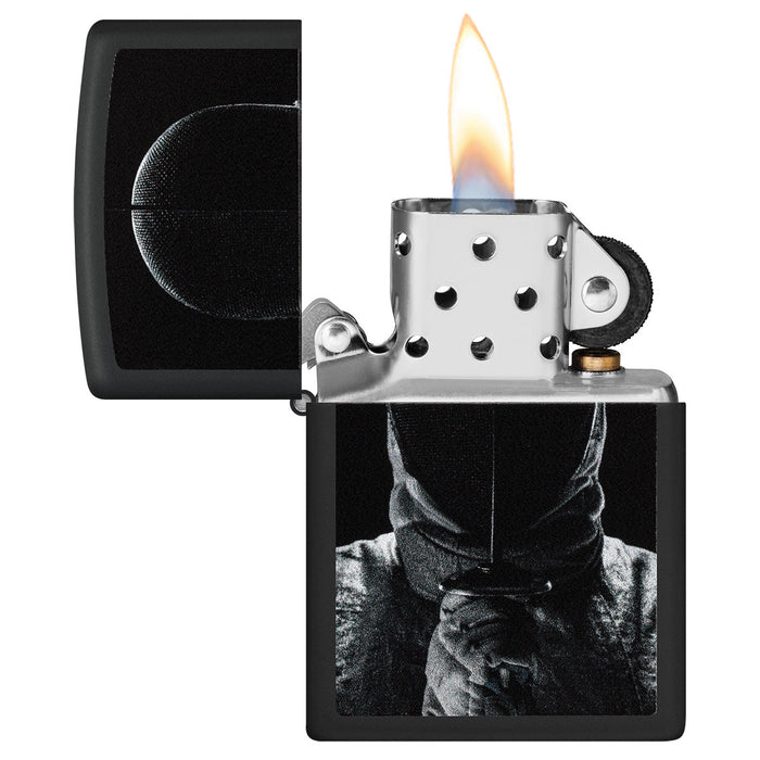 Zippo Lighter: Fencer - Black Matte 46625
