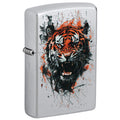Zippo Lighter: Fierce Tiger - Satin Chrome 47021