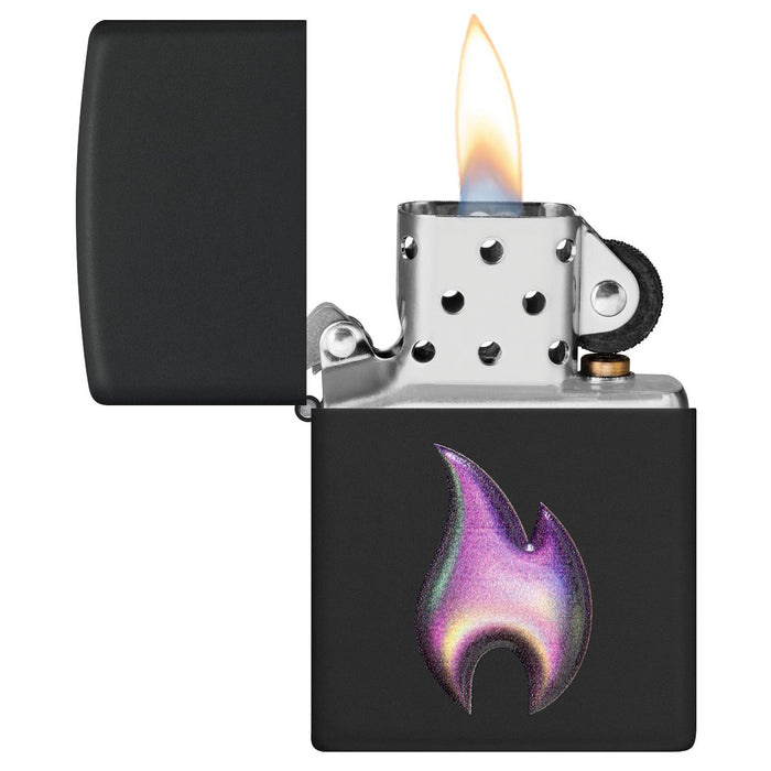 Zippo Lighter: Flame Emblem - Black Matte 46965