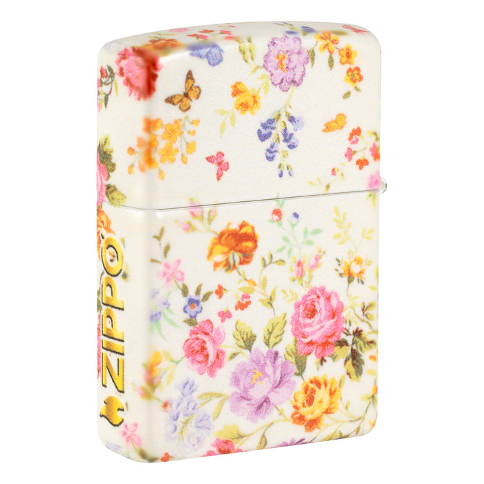 Zippo Lighter: Flowers with Zippo Logo - 540 Color 81776