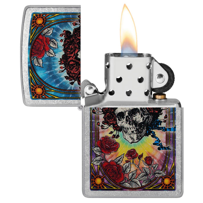 Zippo Lighter: Grateful Dead, Skull and Roses - Street Chrome 47248