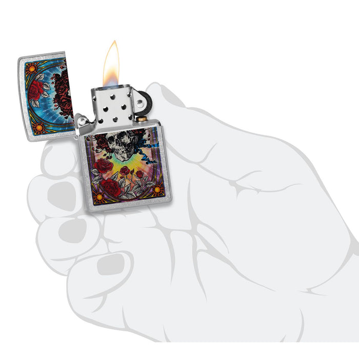 Zippo Lighter: Grateful Dead, Skull and Roses - Street Chrome 47248