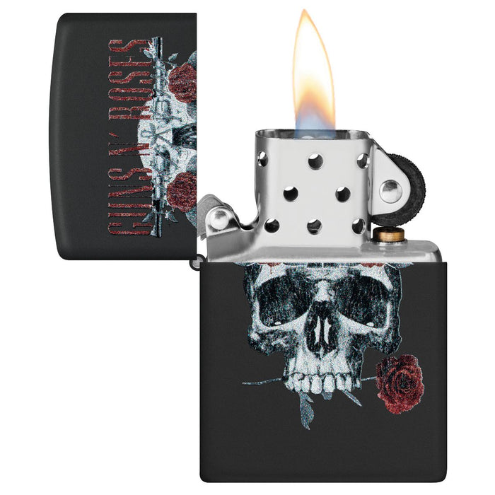 Zippo Lighter: Guns N' Roses, Skull and Roses - Black Matte 47227