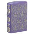 Zippo Lighter: Honeycomb Weed Leaves, 360 Laser - Smokey Lavender 46855