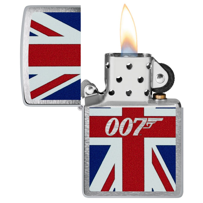 Zippo Lighter: James Bond, Union Jack - Brushed Chrome 46801