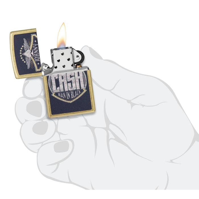 Zippo Lighter: Johnny Cash, Man in Black - Street Brass 47200
