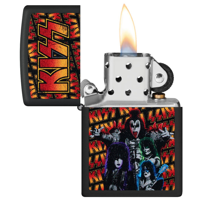 Zippo Lighter: KISS Design - Black Matte 47202