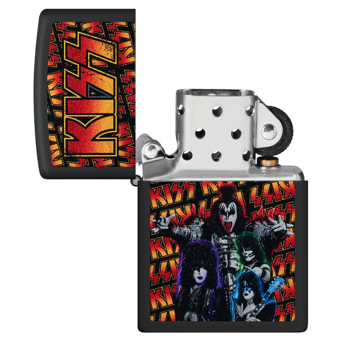 Zippo Lighter: KISS Design - Black Matte 47202