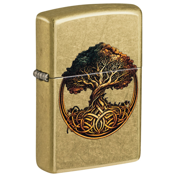 Zippo Lighter: Knotted Tree of Life Design - Street Brass 47176