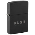 Zippo Lighter: Kush Design - Black Matte with Chrome 47215