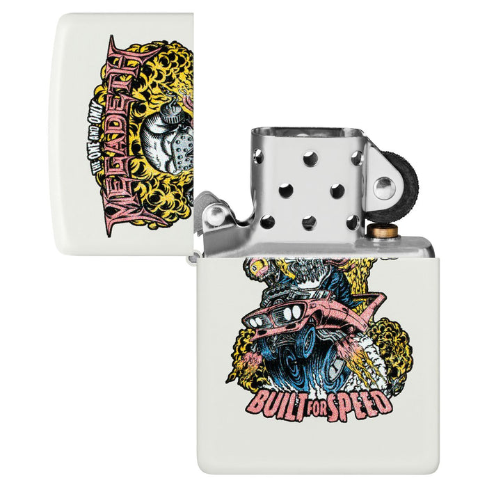 Zippo Lighter: Megadeth, Built for Speed - White Matte 47237