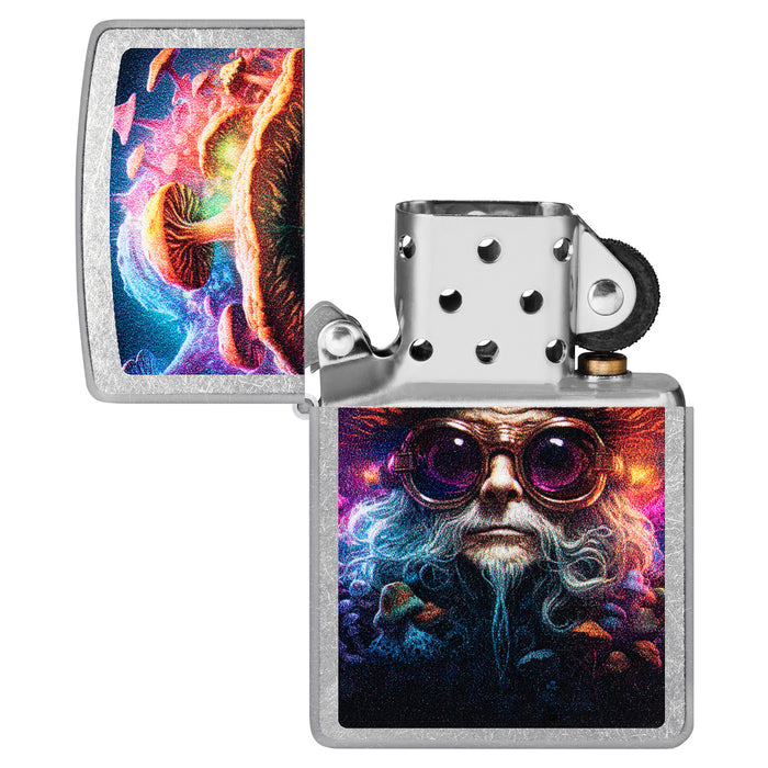 Zippo Lighter: Mushroom Man Design - Street Chrome 47184