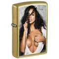 Zippo Lighter: Sexy Brunette Girl - Street Brass 81746