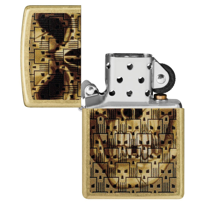 Zippo Lighter: Skulls on Skull - Street Brass 46937