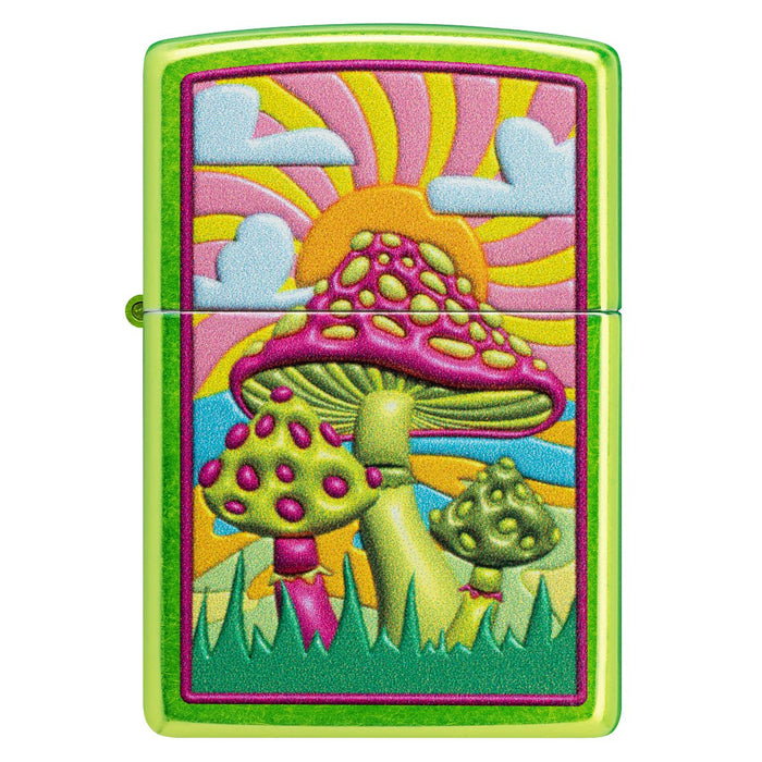 Zippo Lighter: Spotted Mushrooms Design - Lurid 46954