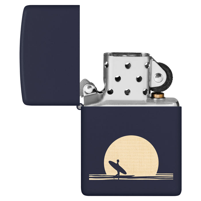 Zippo Lighter: Sun and Surf Design - Navy Matte 47213
