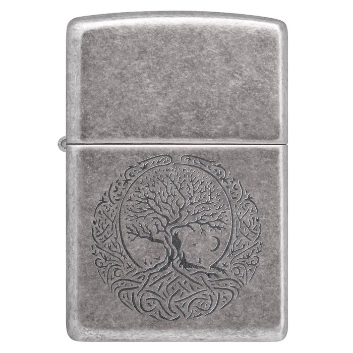 Zippo Lighter: Tree of Life, Engraved - Antique Silver Plate 46327