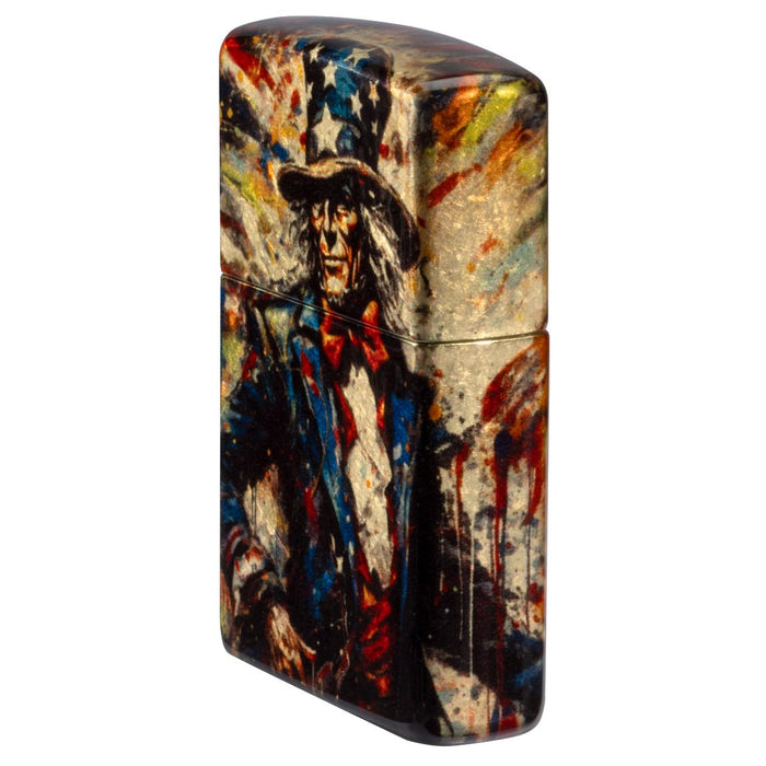 Zippo Lighter: Uncle Sam and American Flag - 540 Fusion 47145