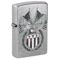 Zippo Lighter: United States Bald Eagle Crest - Street Chrome 81730