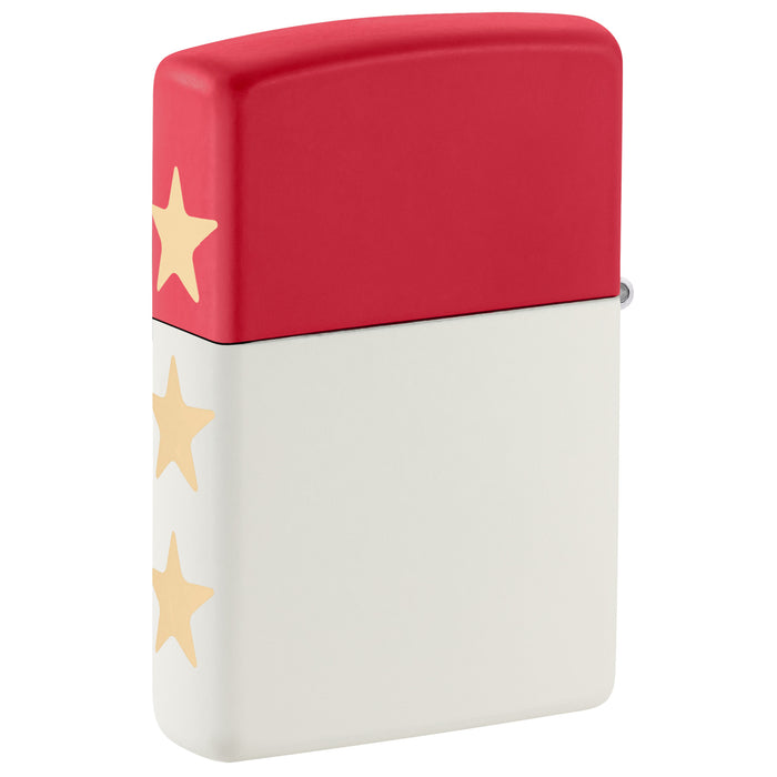 Zippo Lighter: USA 250th Anniversary, Engraved - Red Matte/White Matte 47295