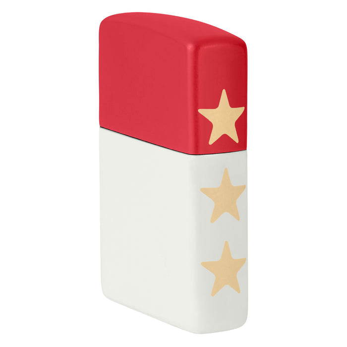 Zippo Lighter: USA 250th Anniversary, Engraved - Red Matte/White Matte 47295