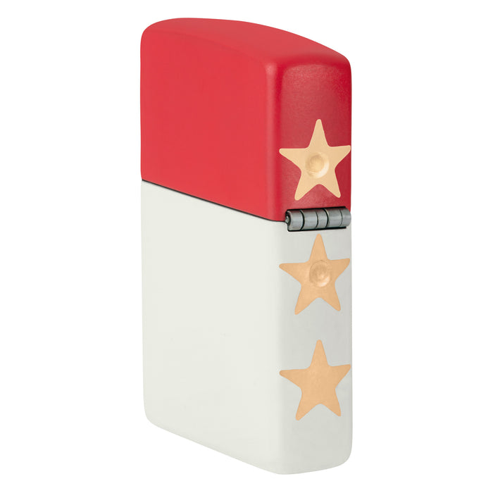 Zippo Lighter: USA 250th Anniversary, Engraved - Red Matte/White Matte 47295