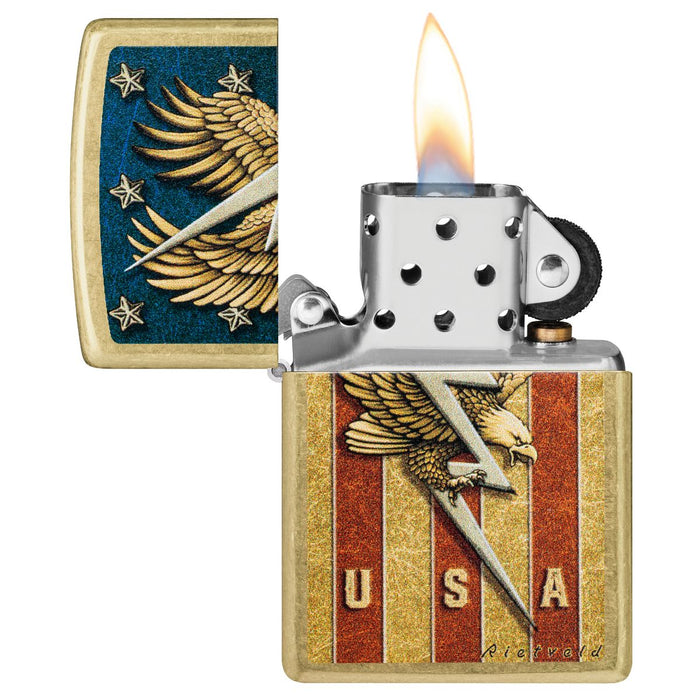 Zippo Lighter: USA Design by Rietveld - Street Brass 47110