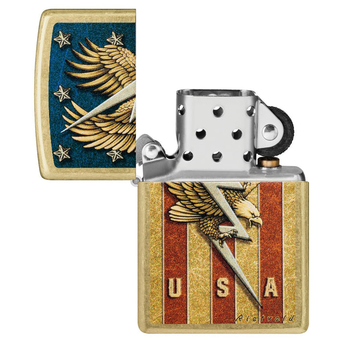 Zippo Lighter: USA Design by Rietveld - Street Brass 47110