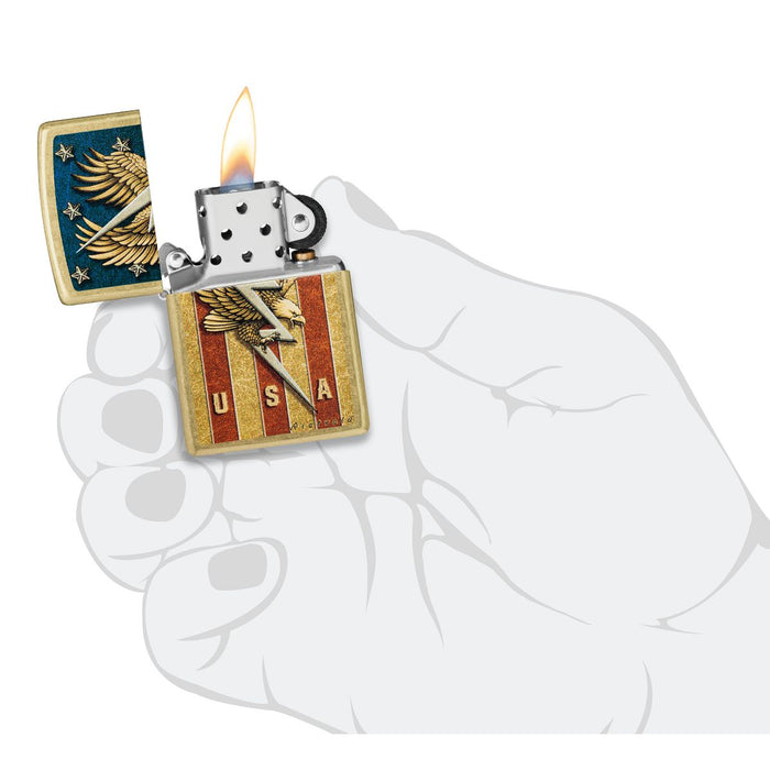 Zippo Lighter: USA Design by Rietveld - Street Brass 47110
