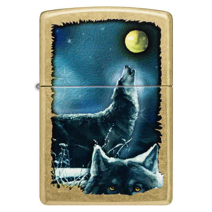 Zippo Lighter: Wolf Song Design - Street Brass 47189