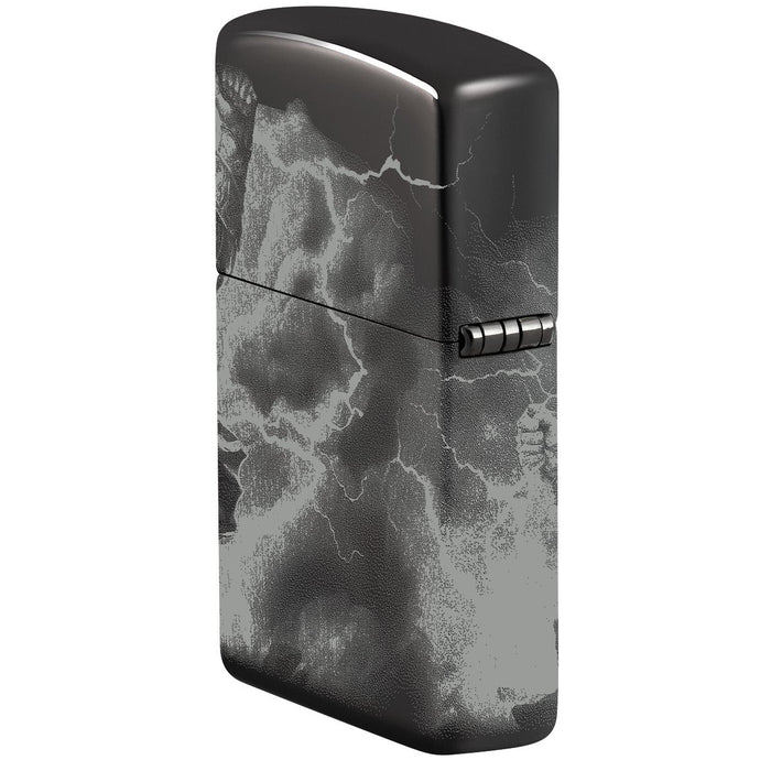 Zippo Lighter: Zeus Design - High Polish Black 46364