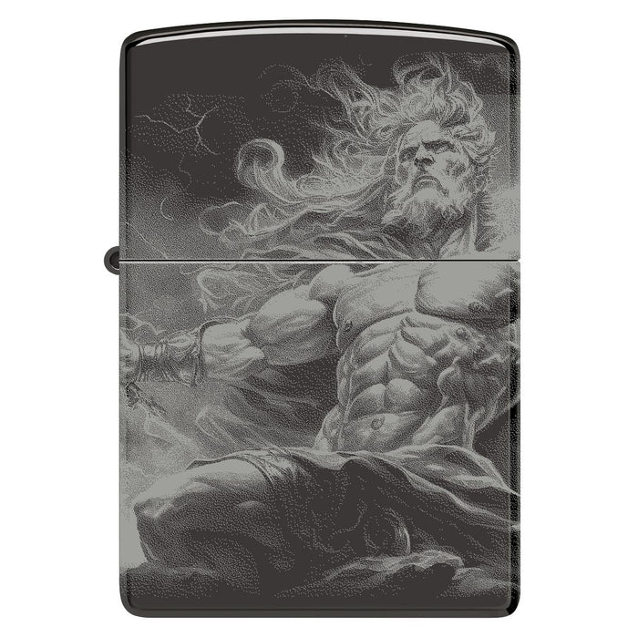 Zippo Lighter: Zeus Design - High Polish Black 46364